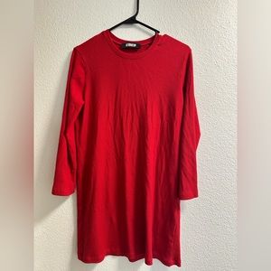 Medium Red Ribbed Reformation Shift Dress